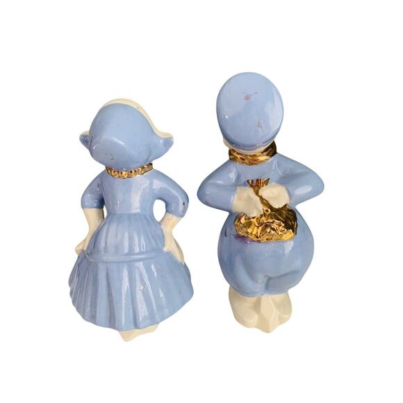 FJS Ceramic Dutch Boy and Milk Maid Kissing Ceramic 6 1/2" Figurines - Picture 2 of 9